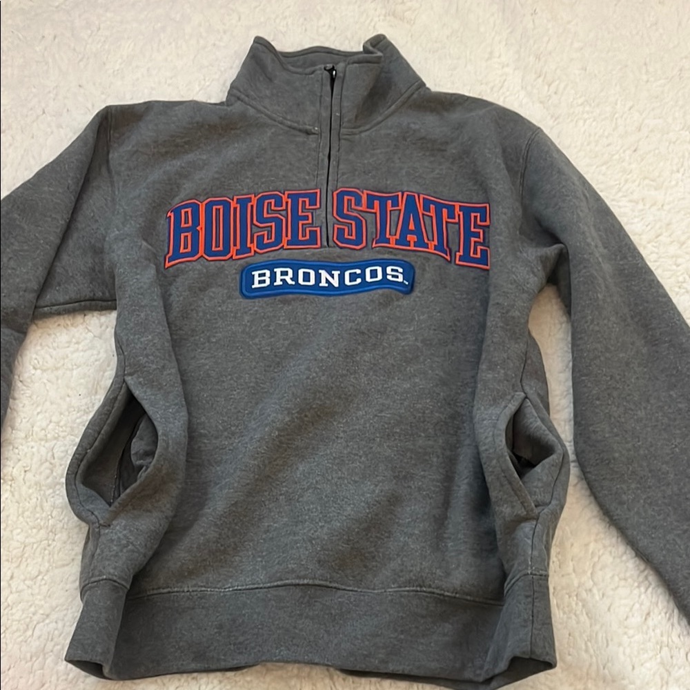 Boise State Broncos Gray Quarter-Zip Sweatshirt